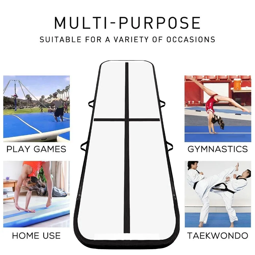 Inflatable Gymnastics Tumbling Air Track Floor Trampoline Electric Pump for Home Use/Training/Cheerleading/Beach Teakwondo | Игрушки и