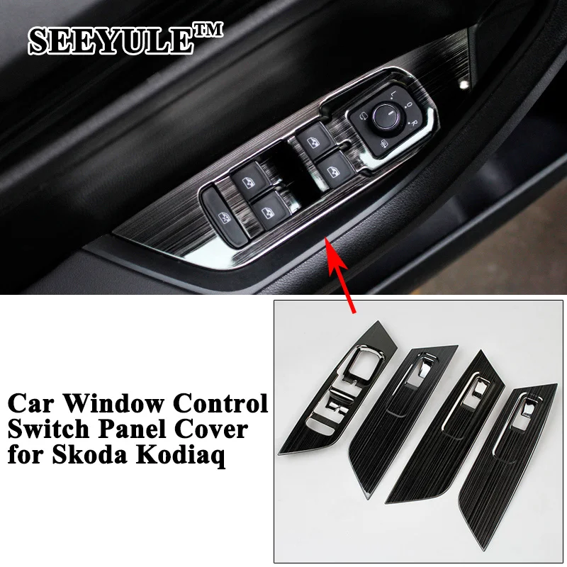 4pcs/set SEEYULE Sporty Car Window Control Switch Panel Decoration Cover Sticker Styling Accessories for Skoda Kodiaq 2017-2020
4pcs/set SEEYULE Sporty Car Window Control Switch Panel Decoration Cover Sticker Styling Accessories for Skoda Kodiaq 2017-2020