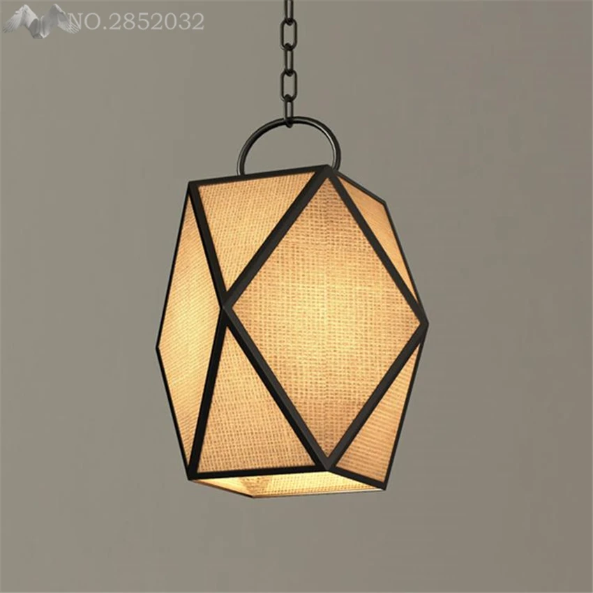 Фото Jw_китайский креативный кантри Алмазный многогранный подвесной светильник для