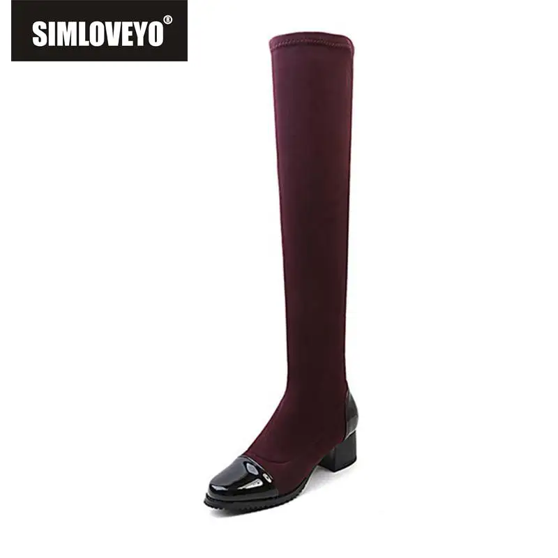 SIMLOVEYO autumn winter over the knee high boots stretch fabric warm thigh high women boot PU leather long shoes woman bota B891
SIMLOVEYO autumn winter over the knee high boots stretch fabric warm thigh high women boot PU leather long shoes woman bota B891