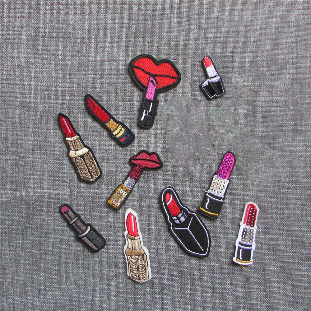 high quality fashion lipstick patterned hot melt adhesive applique embroidery patches stripes DIY clothing accessory C427-C5220
high quality fashion lipstick patterned hot melt adhesive applique embroidery patches stripes DIY clothing accessory C427-C5220