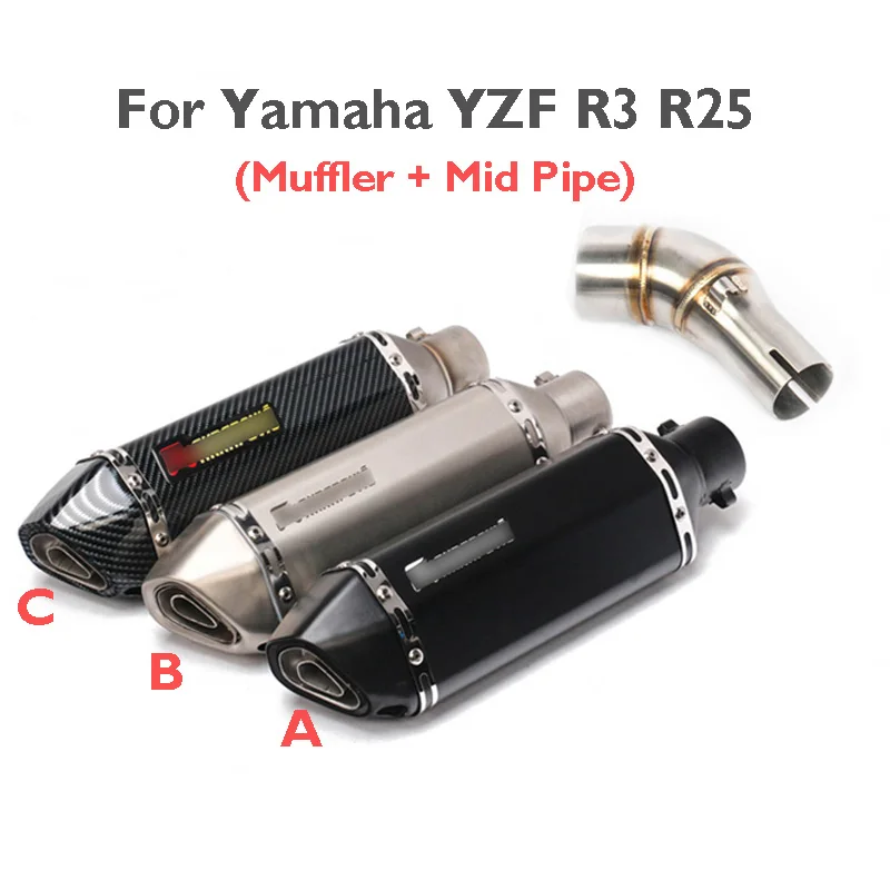YZF R3 R25 Slip on Exhaust System Tip Muffler Silencer Mid Middle Link Connect Pipe for Yamaha YZF R3 R25 YZF-R3
YZF R3 R25 Slip on Exhaust System Tip Muffler Silencer Mid Middle Link Connect Pipe for Yamaha YZF R3 R25 YZF-R3