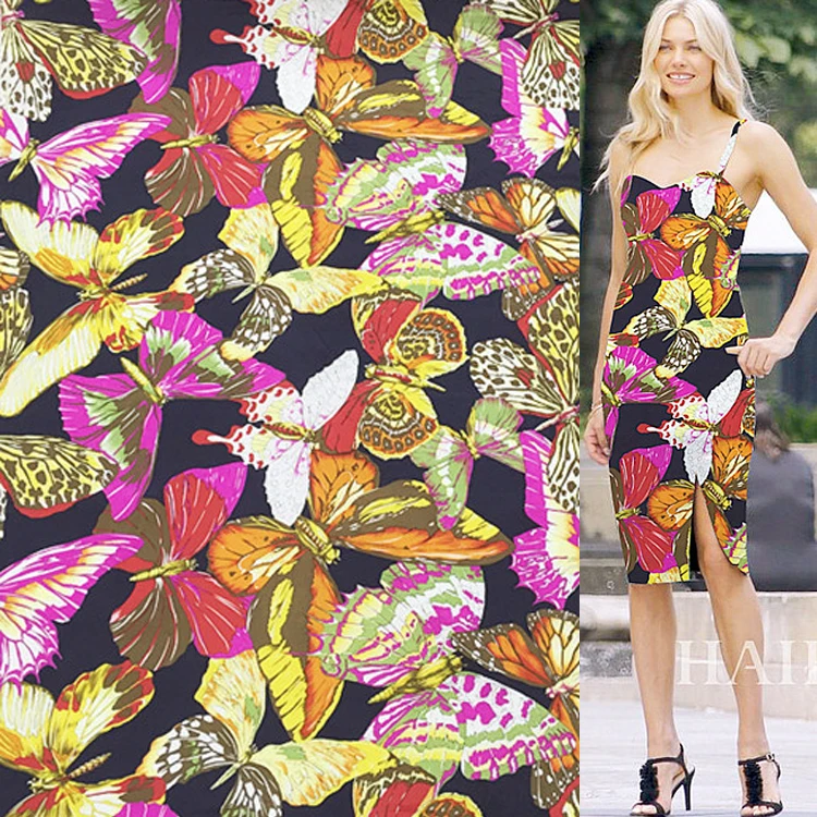 Big colorful butterfly print pattern 100% pure silk Habotai silk fabric 113cm width 10momme,SHB015
Big colorful butterfly print pattern 100% pure silk Habotai silk fabric 113cm width 10momme,SHB015