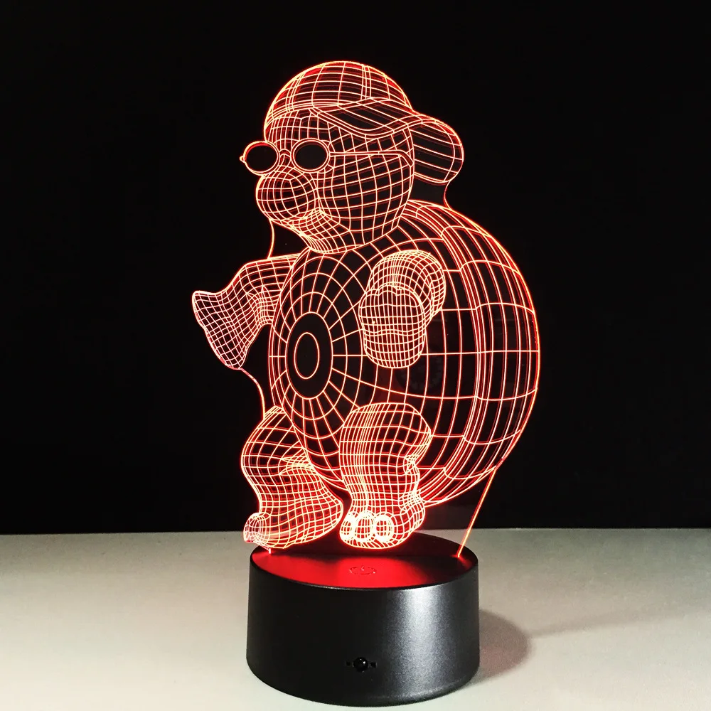 Turtle with Sunglasses 3D LED Night Light Lamp 7 Colors Changing Touch Night Light for Children Gradient Novelty Lighting
Turtle with Sunglasses 3D LED Night Light Lamp 7 Colors Changing Touch Night Light for Children Gradient Novelty Lighting