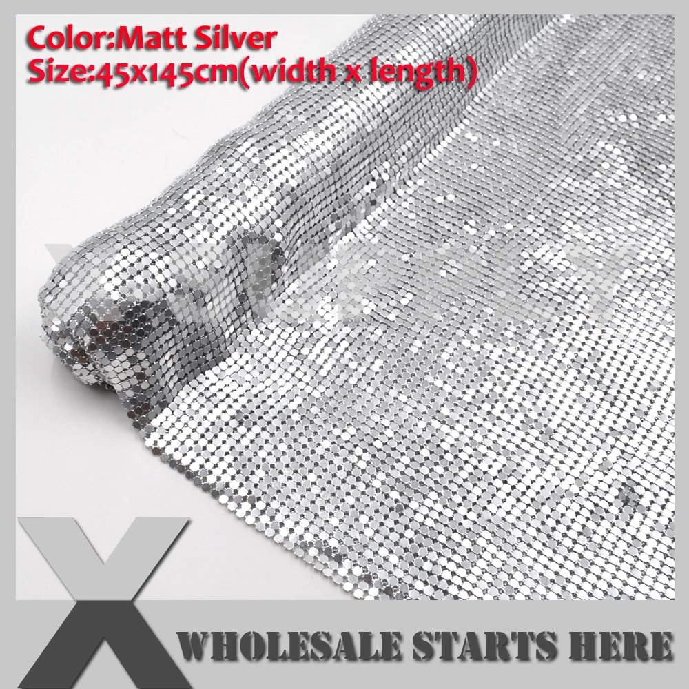 

DHL Free Shipping 3mm Silver Aluminium Sheet Mesh without Backing Glue for Shoe,Bag,Clothing,Wedding