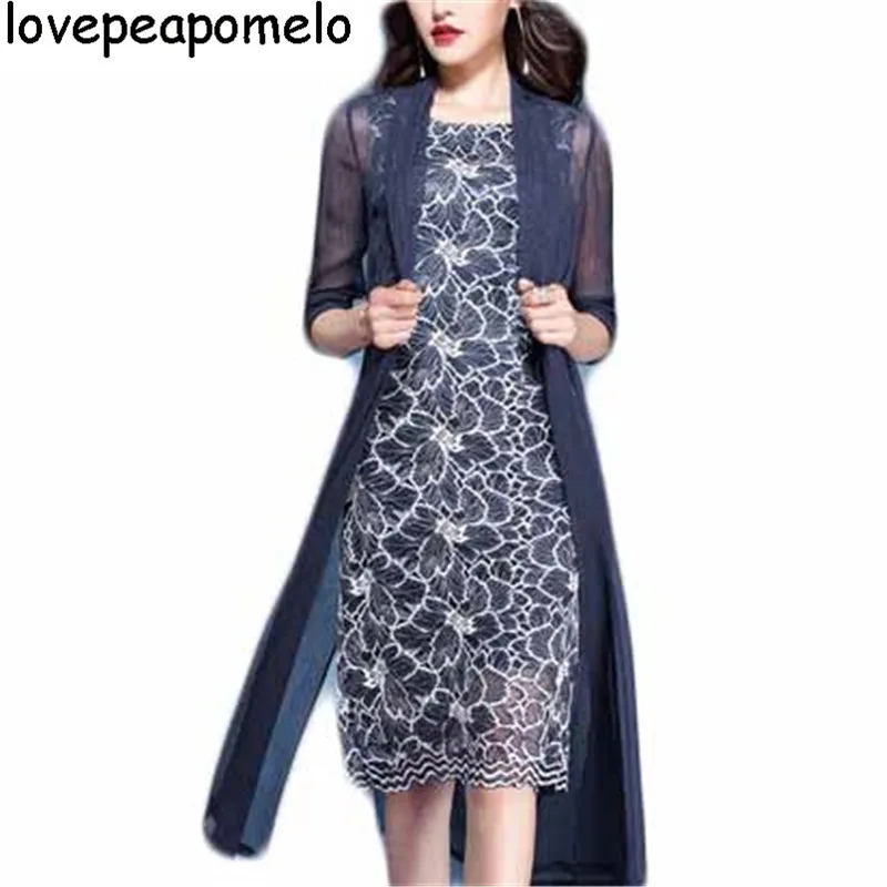 2018 Summer New Europe and America Large Size Women Slim Seven-Sleeve Two-piece Chiffon with Women's Dresses D216
2018 Summer New Europe and America Large Size Women Slim Seven-Sleeve Two-piece Chiffon with Women's Dresses D216
