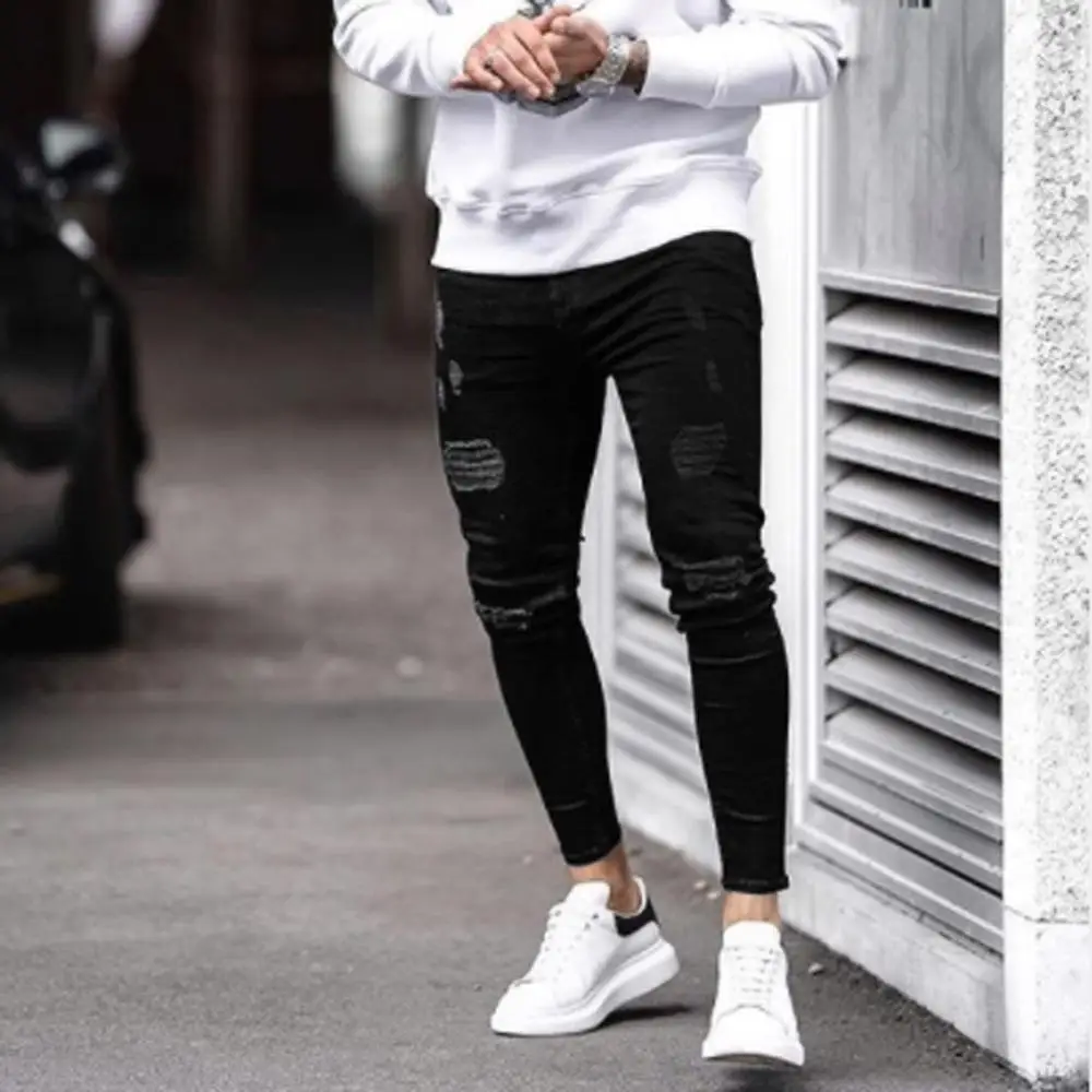 Men's Fashion Denim Cotton Straight Hole Trouser Distressed Jeans Long Pant Wash Fashion Man Slim Destroyed Stretchy Ripped
Men's Fashion Denim Cotton Straight Hole Trouser Distressed Jeans Long Pant Wash Fashion Man Slim Destroyed Stretchy Ripped