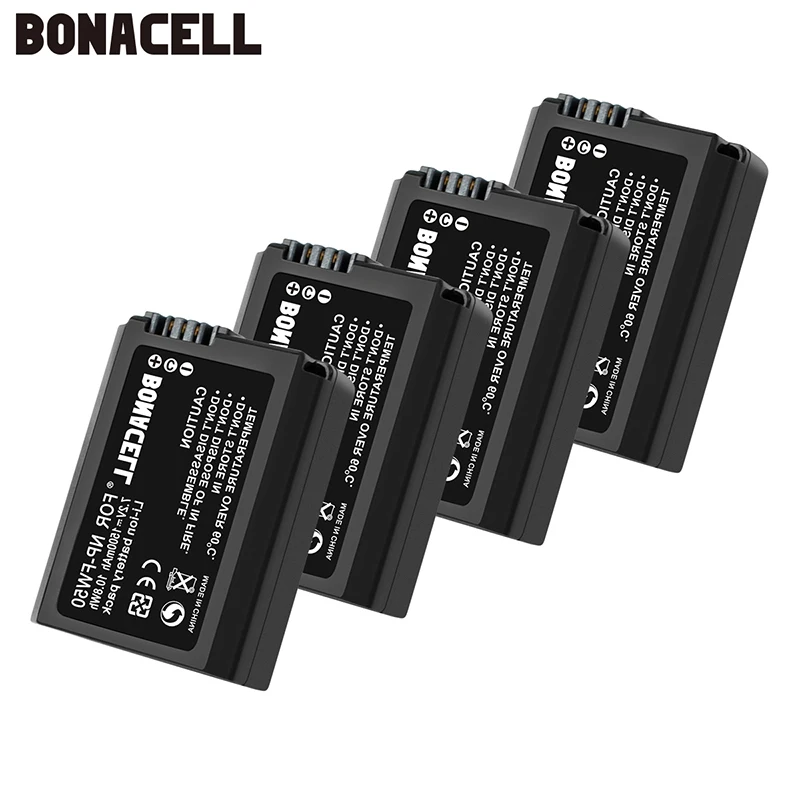 Bonacell 4 шт. батарея для цифровой камеры 7 2 В NP-FW50 FW50 Sony Alpha A6500 A6300 A6000 A7r A5000 7R A7R II A7S A7 |