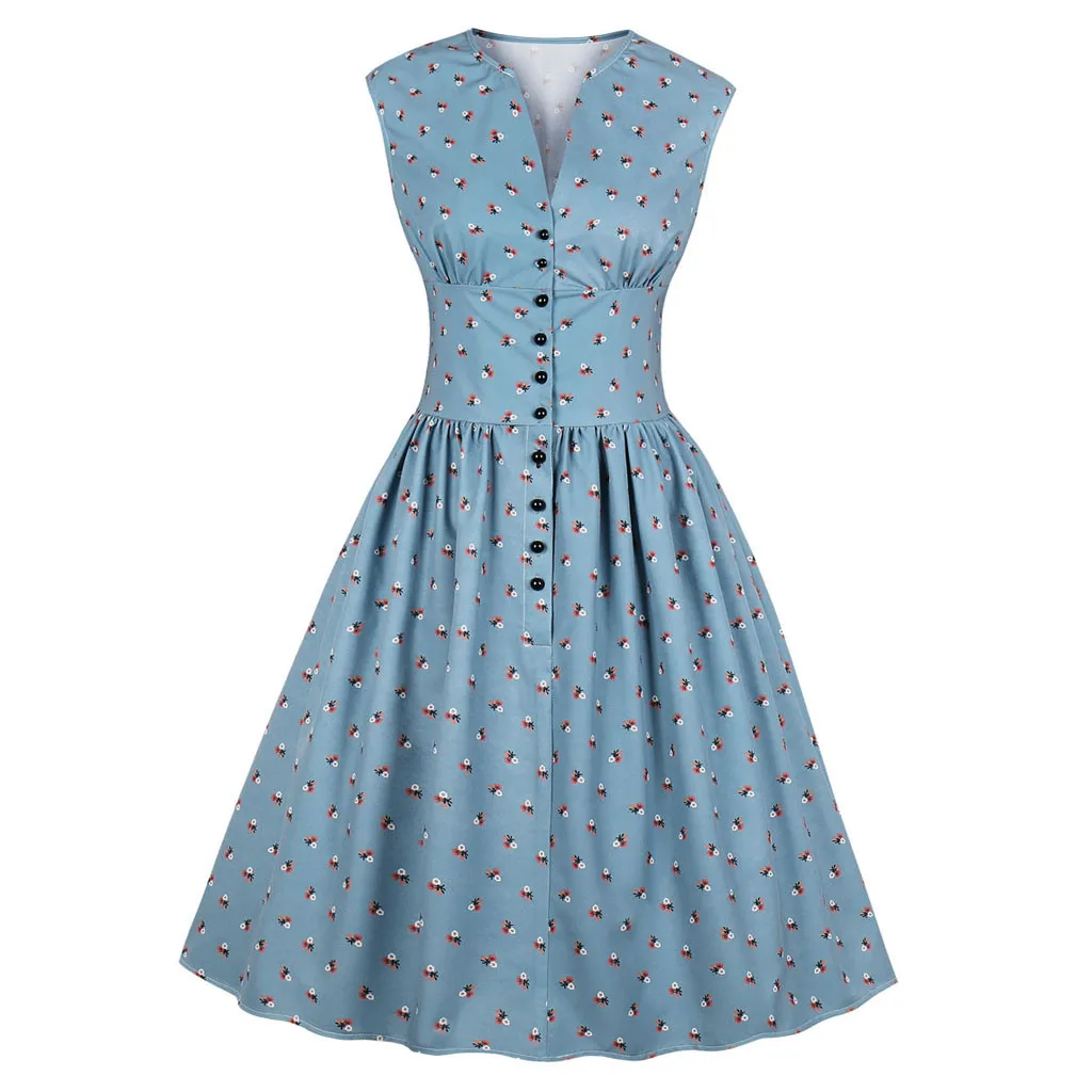 Summer dresses woman party night Sleeveless Floral Print Button Vintage Evening Party Swing sexy dress women #20181225
Summer dresses woman party night Sleeveless Floral Print Button Vintage Evening Party Swing sexy dress women #20181225