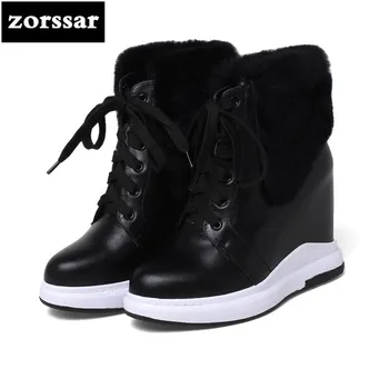 {Zorssar} 2019 New Women Booties Wedge Winter Warm Plush Snow boots Genuine Leather Women ankle Boots High heels Botas Mujer
{Zorssar} 2019 New Women Booties Wedge Winter Warm Plush Snow boots Genuine Leather Women ankle Boots High heels Botas Mujer