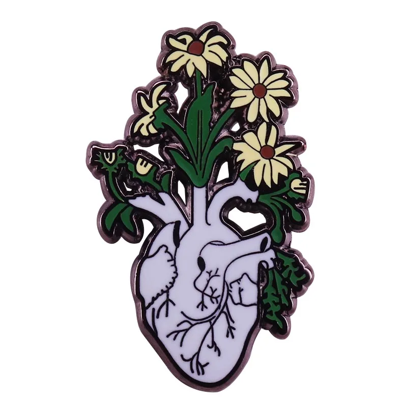 Anatomical heart and flowers brooch romantic positive pins weird Goth art badge trendy gift ideas
Anatomical heart and flowers brooch romantic positive pins weird Goth art badge trendy gift ideas