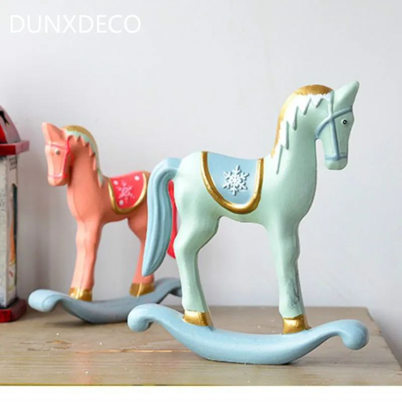 DUNXDECO Holiday Decoration Accessories Miniature Figurine Fresh Nordic Wood Horse Blue Orange Painting Crafts Desktop Display
DUNXDECO Holiday Decoration Accessories Miniature Figurine Fresh Nordic Wood Horse Blue Orange Painting Crafts Desktop Display