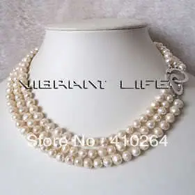 $wholesale_jewelry_wig$ free shipping 17-19" 7-8mm 3Row White Freshwater Pearl Necklace
$wholesale_jewelry_wig$ free shipping 17-19" 7-8mm 3Row White Freshwater Pearl Necklace