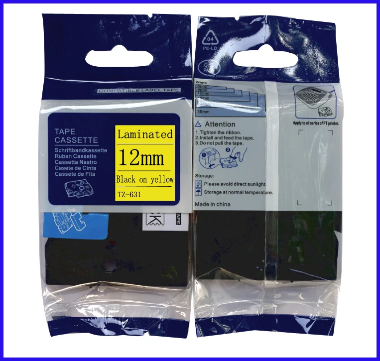For Brother Printer Ribbons P touch Tape 12mm Tze631 tze631 tze-631 tz631 tz tze 631 tz-631 Black on Yellow Adhesive Laminated
For Brother Printer Ribbons P touch Tape 12mm Tze631 tze631 tze-631 tz631 tz tze 631 tz-631 Black on Yellow Adhesive Laminated