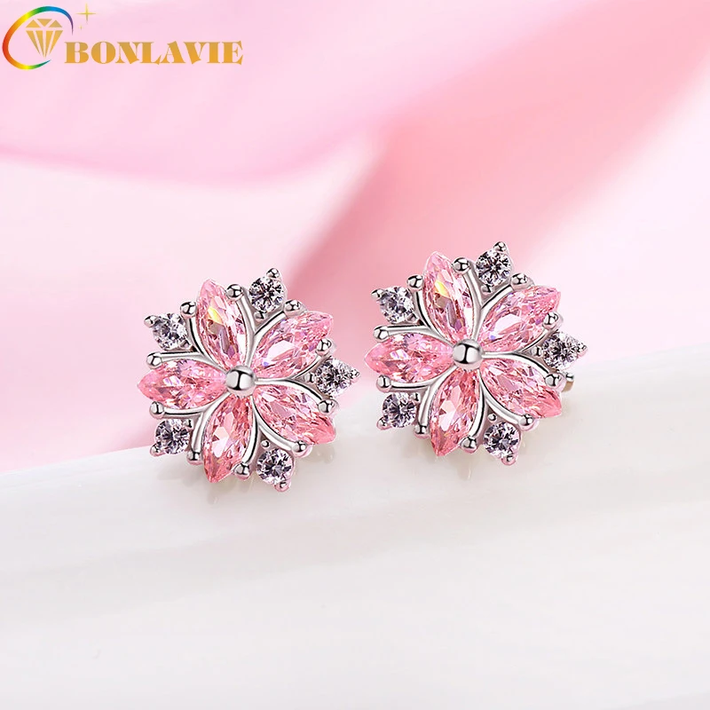 New Hot Pink Cubic Zirconia Sakura Flowers Cherry Blossoms Stud Earrings For Women Girl Romantic Ear Jewelry
New Hot Pink Cubic Zirconia Sakura Flowers Cherry Blossoms Stud Earrings For Women Girl Romantic Ear Jewelry