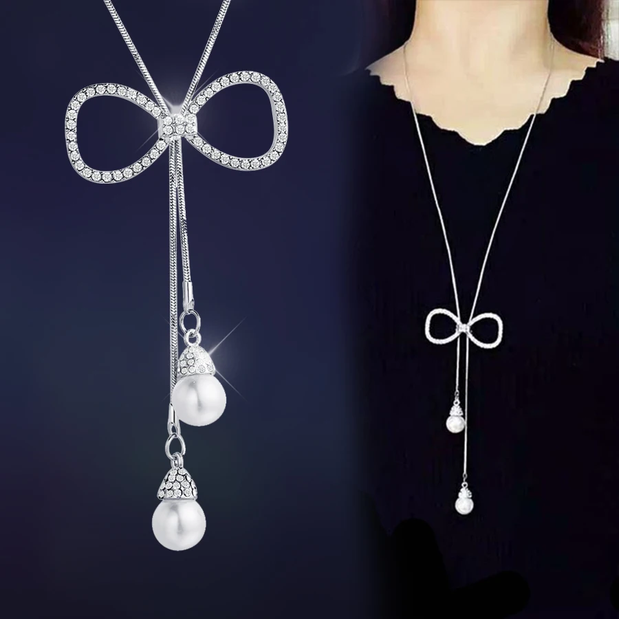 Tiny Long Necklace Women Fashion Jewelry 2018 Silver Color Chain Infinity with Rhinestone Simulated Pearl Tassel Collier Femme
Tiny Long Necklace Women Fashion Jewelry 2018 Silver Color Chain Infinity with Rhinestone Simulated Pearl Tassel Collier Femme