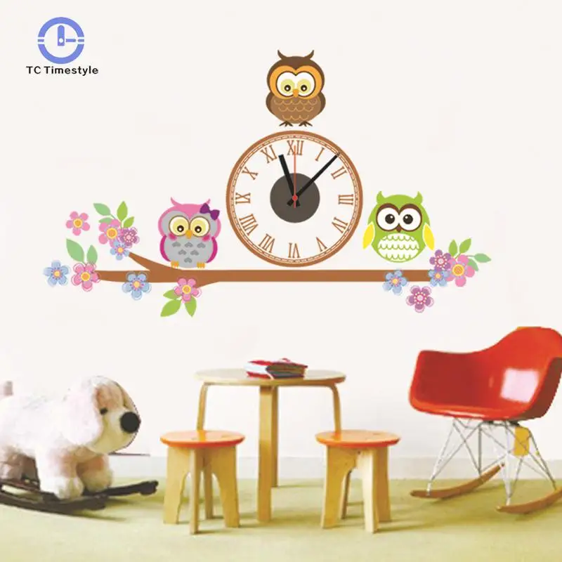 Wall Clocks Cute Owl Cartoon Sticker Large Decorative Watches Kids Bedroom Children Home Decor Big Wall Clock
Wall Clocks Cute Owl Cartoon Sticker Large Decorative Watches Kids Bedroom Children Home Decor Big Wall Clock