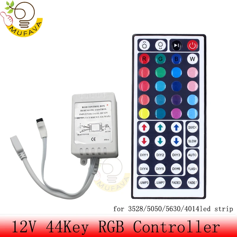 Led Controller 44 Keys LED IR RGB Controler LED Lights Controller IR Remote Dimmer DC12V 6A For RGB 3528 5050 LED Strip
Led Controller 44 Keys LED IR RGB Controler LED Lights Controller IR Remote Dimmer DC12V 6A For RGB 3528 5050 LED Strip