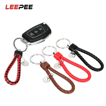 LEEPEE Car Keyring Hand-woven Leather Rope Keychain Key Chain Key Rings Key Holder Car-styling Creative Gift Auto Accessories
LEEPEE Car Keyring Hand-woven Leather Rope Keychain Key Chain Key Rings Key Holder Car-styling Creative Gift Auto Accessories
