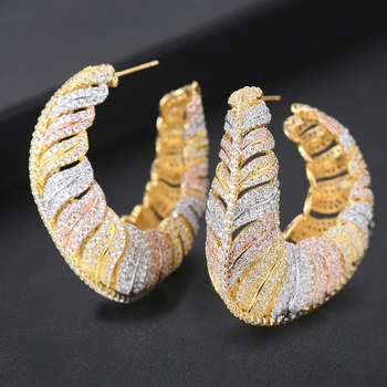 GODKI Luxury Leaves CZ Cubic Zircon Statement Big Hoop Earrings For Women Wedding DUBAI Bridal Round Circle Hoop Earring 2019
GODKI Luxury Leaves CZ Cubic Zircon Statement Big Hoop Earrings For Women Wedding DUBAI Bridal Round Circle Hoop Earring 2019