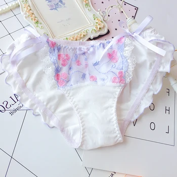 princess embroidery pure cotton ribbon bow tie lovely triangle women's underwear string culotte femme stringi damskie panty
princess embroidery pure cotton ribbon bow tie lovely triangle women's underwear string culotte femme stringi damskie panty