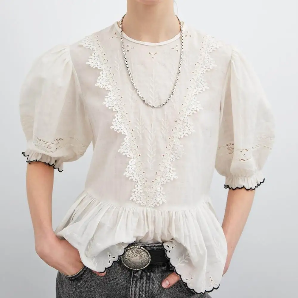 2019 za women SEXY blouse lace embroderied shirts blouses cotton pullover shirts Womens Camisa Blusas
2019 za women SEXY blouse lace embroderied shirts blouses cotton pullover shirts Womens Camisa Blusas
