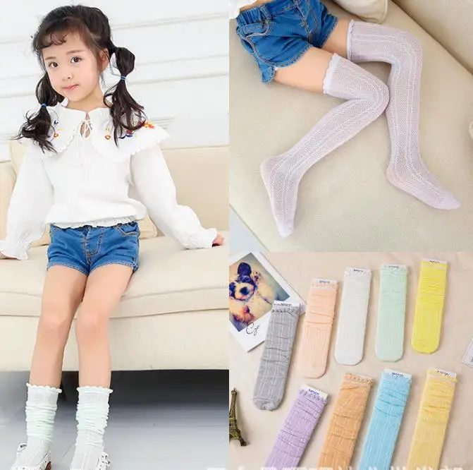 Фото Летние длинные носки для девочек корейские детские гольфы с изображением