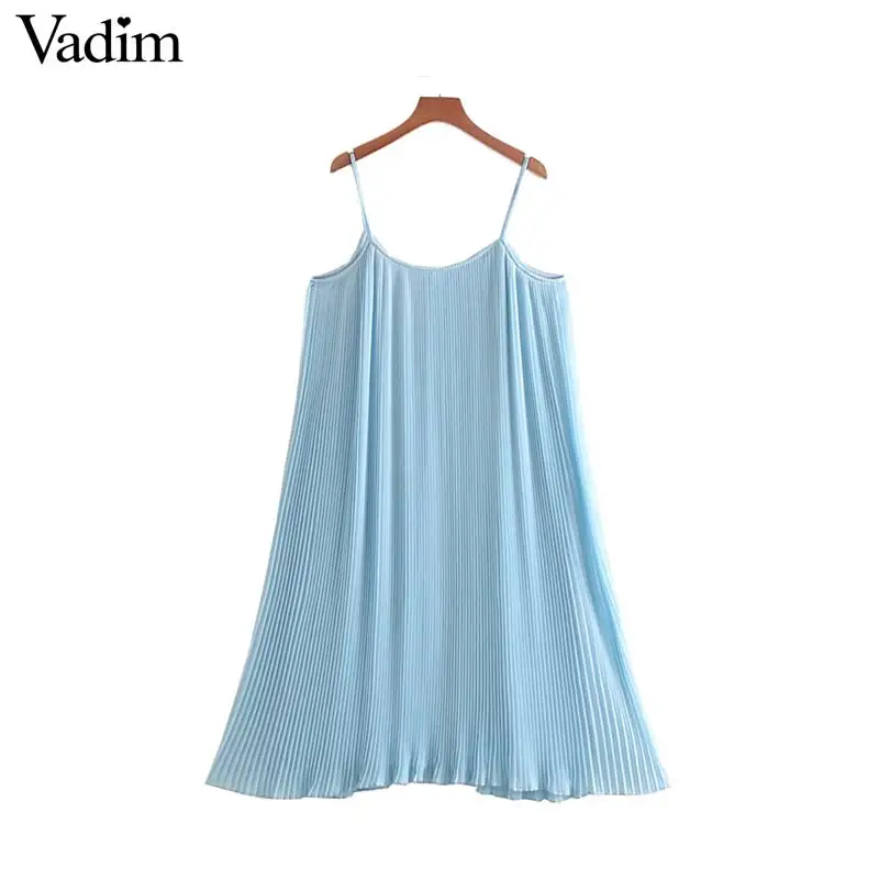 Vadim women casual basic solid midi dress spaghetti strap female chic mid calf dresses straight vestidos QC370
Vadim women casual basic solid midi dress spaghetti strap female chic mid calf dresses straight vestidos QC370