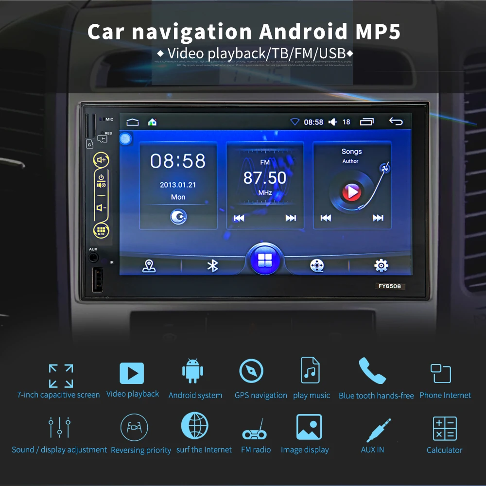 HEVXM FY6506 Android 7 Inch Car GPS Navigation MP5 Player Radio Universal Car Multimedia Player BT FM Mirrorlink Stereo Audio
HEVXM FY6506 Android 7 Inch Car GPS Navigation MP5 Player Radio Universal Car Multimedia Player BT FM Mirrorlink Stereo Audio