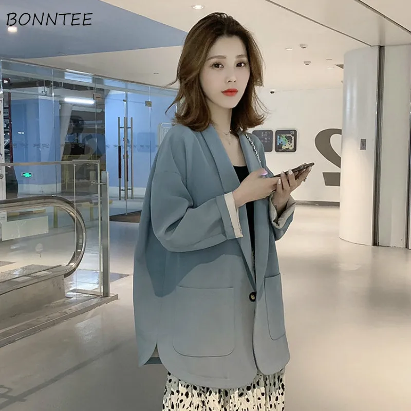 Blazers Women Korean Style Elegant Soft Leisure Single Button All-match Solid Womens Trendy 2019 Spring Autumn Clothing Lovely
Blazers Women Korean Style Elegant Soft Leisure Single Button All-match Solid Womens Trendy 2019 Spring Autumn Clothing Lovely