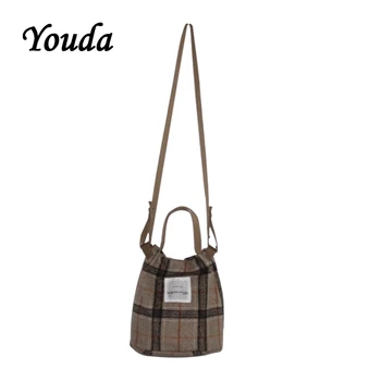 Youda New British Style Shoulder Bags Woolen Plaid Retro Messenger Bag Ladies Vintage Handbag Fashion Bucket Package
Youda New British Style Shoulder Bags Woolen Plaid Retro Messenger Bag Ladies Vintage Handbag Fashion Bucket Package