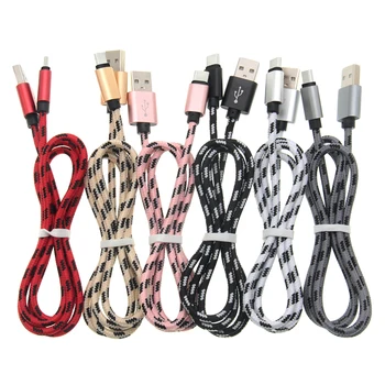

500pcs/lot Braided Typec Charger Lattice Cable Strong Fabric Data Sync Lead Phone Accessory Bundles Charging Cable