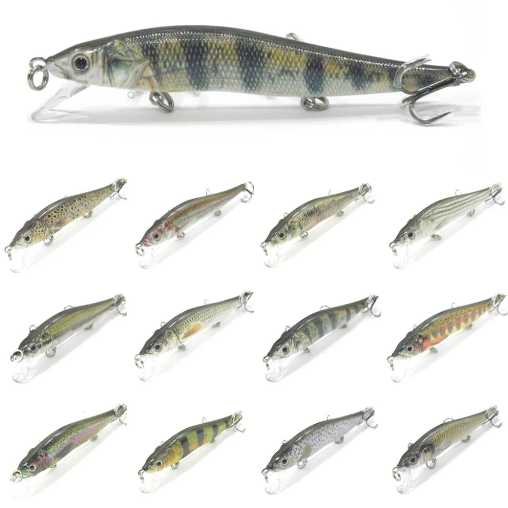 wLure Minnow Crankbait Hard Bait Tight Wobble Slow Sinking Jerkbait Lifelike RealSkin Painting Fishing Lure HM262S