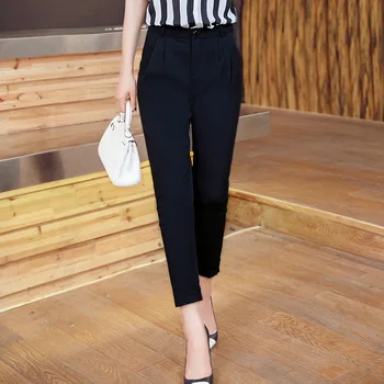 2018 Women Summer Ankle-length Pant Casual Black Harem Pants New Design Women Mid Solid Color Pleated Drawstring Suit Pants
2018 Women Summer Ankle-length Pant Casual Black Harem Pants New Design Women Mid Solid Color Pleated Drawstring Suit Pants