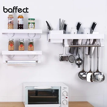 Multi-functional wall-mounted kitchen storage racks space-saving condiment storage shelf free-punching knife chopstick holder
Multi-functional wall-mounted kitchen storage racks space-saving condiment storage shelf free-punching knife chopstick holder