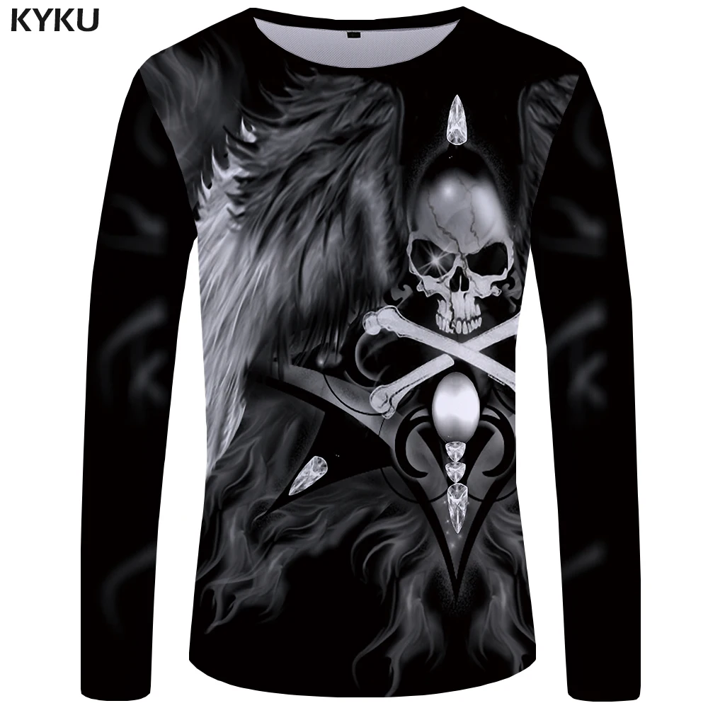 KYKU Skull T shirt Men Long sleeve shirt Wing Graphic Funny Streetwear 3D Punk Leisure Clothes Printed Tshirt Mens Clothing
KYKU Skull T shirt Men Long sleeve shirt Wing Graphic Funny Streetwear 3D Punk Leisure Clothes Printed Tshirt Mens Clothing