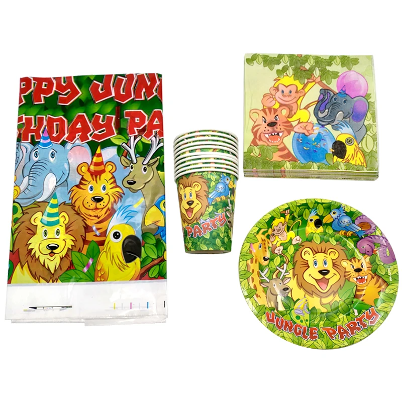 61pcs For 20 People Party Kids Favors Jungle Animal Theme Napkins Happy Birthday Tablecover Baby Shower Cups Decorate Supplies
61pcs For 20 People Party Kids Favors Jungle Animal Theme Napkins Happy Birthday Tablecover Baby Shower Cups Decorate Supplies