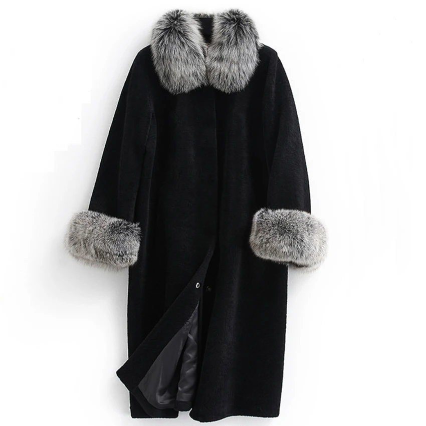 Sell hot autumn and winter imitation mink coat female whole mink fur silver fox fur collar lady mink coat long jacket
Sell hot autumn and winter imitation mink coat female whole mink fur silver fox fur collar lady mink coat long jacket