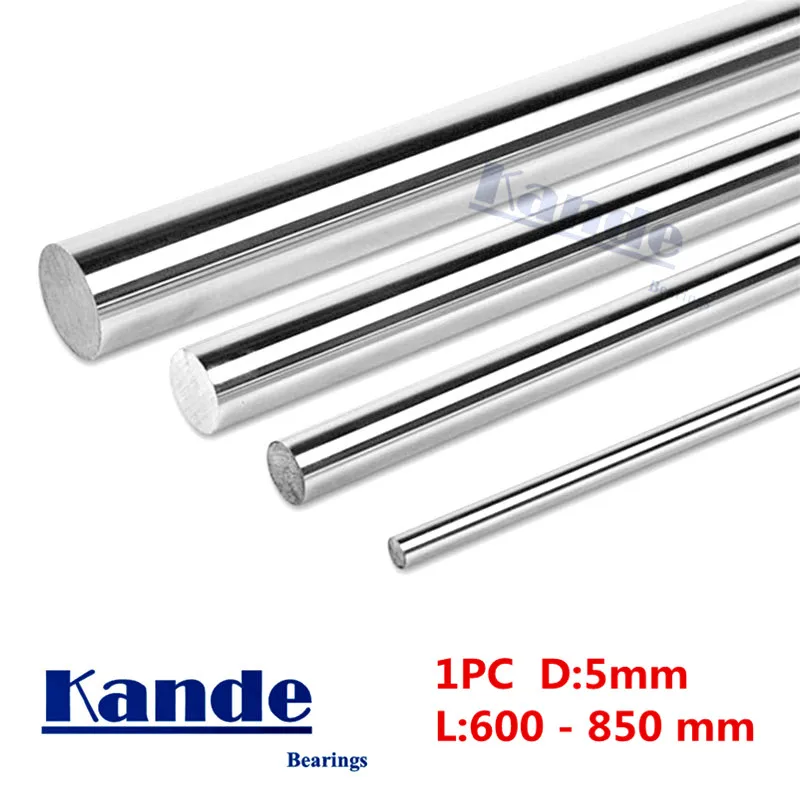 

Kande Bearings 1pc d: 5mm 3D printer rod shaft linear shaft chrome plated rod shaft CNC parts 600 650 700 800mm