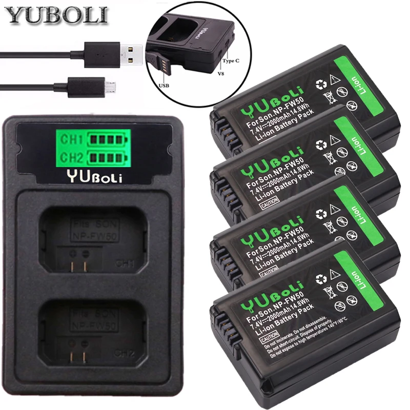 4Pcs 2000mAh NP-FW50 NP FW50 Battery + LED USB Dual Charger for Sony Alpha a6500 a6300 a7 7R a7R a7R II a7II NEX-3 NEX-3N NEX-5
4Pcs 2000mAh NP-FW50 NP FW50 Battery + LED USB Dual Charger for Sony Alpha a6500 a6300 a7 7R a7R a7R II a7II NEX-3 NEX-3N NEX-5