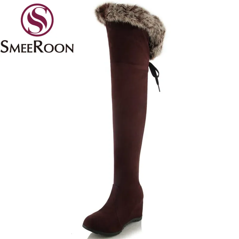 Smeeroon fashion over the knee boots med heels women's shoes thigh high boots slip on ladies warm winter boots with faux fur
Smeeroon fashion over the knee boots med heels women's shoes thigh high boots slip on ladies warm winter boots with faux fur