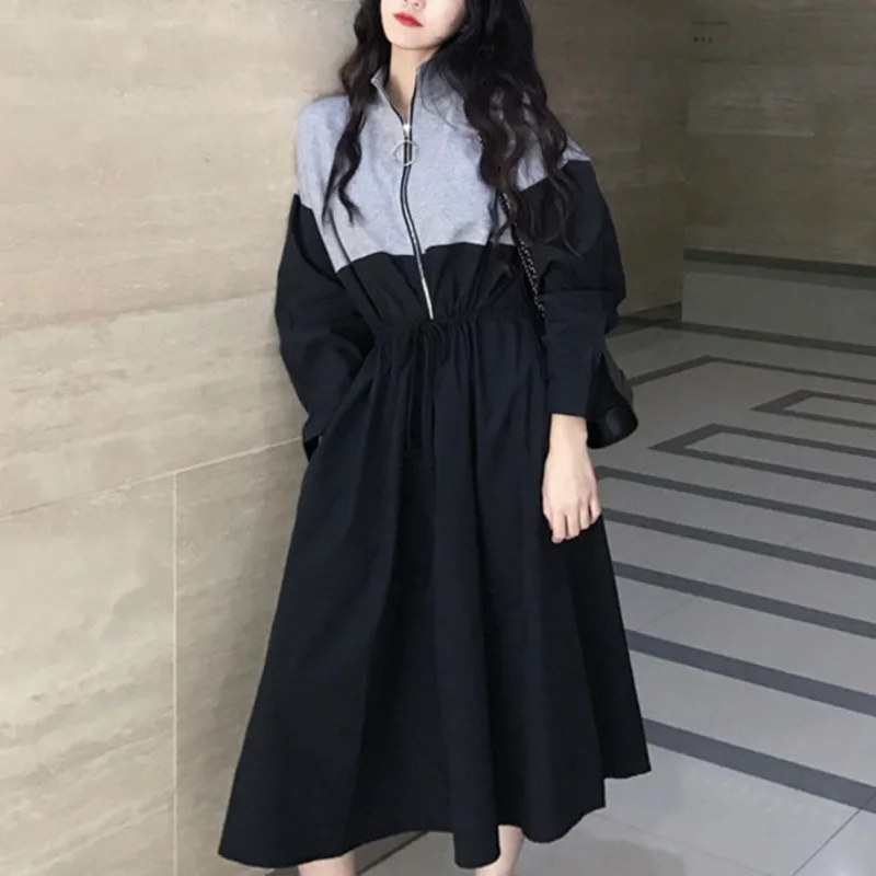 LANMREM2019 Spring And Autumn Korean Students Style Stand Collar Zipper Patchwork Long Sleeve Loose Ladies Sweater Style Dress
LANMREM2019 Spring And Autumn Korean Students Style Stand Collar Zipper Patchwork Long Sleeve Loose Ladies Sweater Style Dress