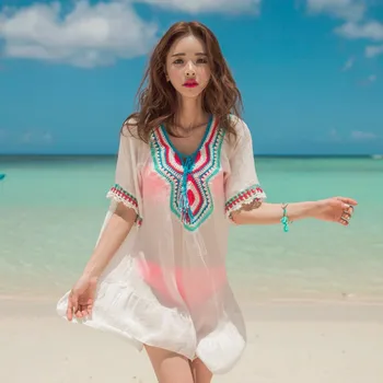 Womens Beach Dress 2019 Fashion Loose Plain Dyed See Through Look Swimming Cover Ups Summer Womens Sun Protection Beach Dress
Womens Beach Dress 2019 Fashion Loose Plain Dyed See Through Look Swimming Cover Ups Summer Womens Sun Protection Beach Dress