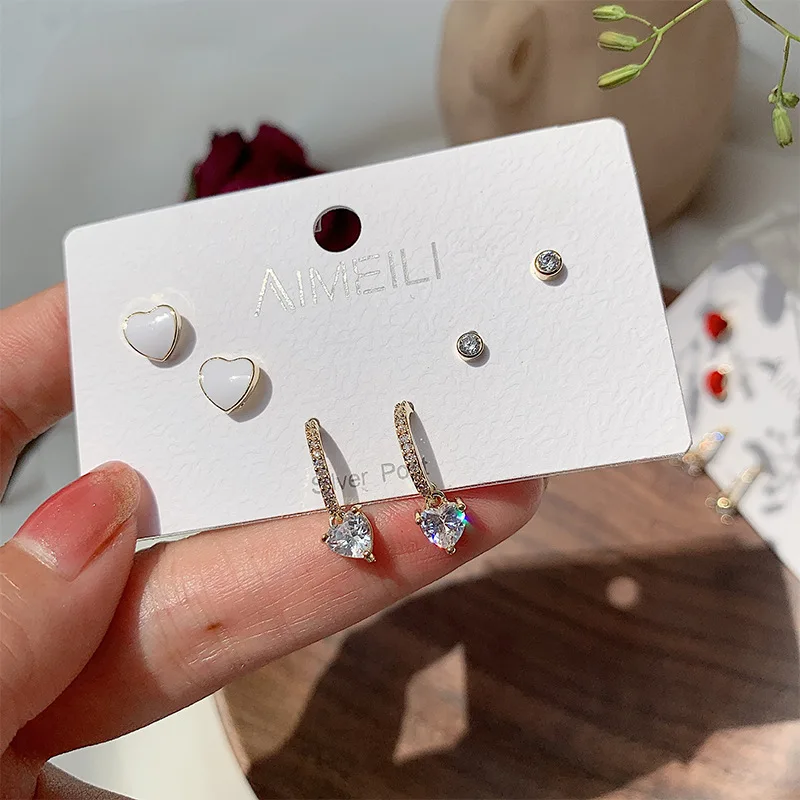 Shineling Jewelry S925 Silver Needle 6 pieces Per Set Small Stud Earrings Heart White And Red Color Gift For Girl Ins Style
Shineling Jewelry S925 Silver Needle 6 pieces Per Set Small Stud Earrings Heart White And Red Color Gift For Girl Ins Style
