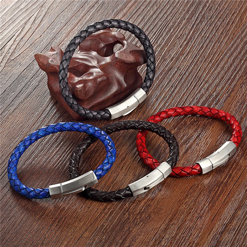 New Stainless Steel Leather Bracelet For Men/Women Handmade Jewelry Weaving Leather Bracelets Charm Bracelets Pulseira Masculina
New Stainless Steel Leather Bracelet For Men/Women Handmade Jewelry Weaving Leather Bracelets Charm Bracelets Pulseira Masculina