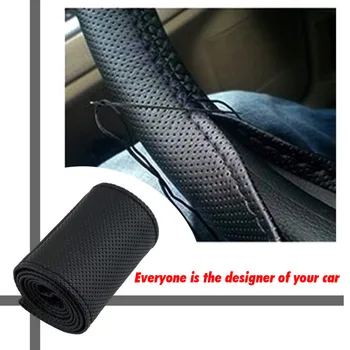 DIY Car Steering Wheel Cover Fiber Leather with Needle Braid on Steering Wheel SkidProof 36-38cm Car Styling Interior accessorie
DIY Car Steering Wheel Cover Fiber Leather with Needle Braid on Steering Wheel SkidProof 36-38cm Car Styling Interior accessorie