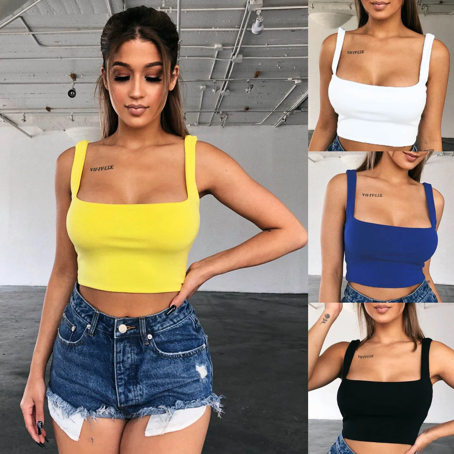 Women Summer Tanks Top Sexy Sling Sports Basic Tank Tops Spaghetti Strap Sleeveless Beach Slim Shirt Cami Crop Top Streetwear
Women Summer Tanks Top Sexy Sling Sports Basic Tank Tops Spaghetti Strap Sleeveless Beach Slim Shirt Cami Crop Top Streetwear