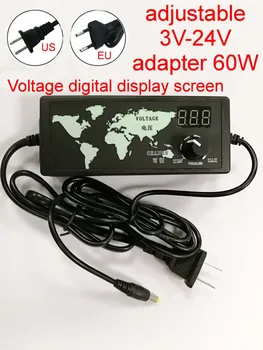50PCS adjustable 3V-24V adapter with display screen of voltage3V/4.5V/5V/6V /9V /13.5V/15V 18 -24V 2.5A power supply adatper
50PCS adjustable 3V-24V adapter with display screen of voltage3V/4.5V/5V/6V /9V /13.5V/15V 18 -24V 2.5A power supply adatper
