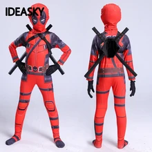 Superpool deadpool kostium dla dzieci dorosłych halloween kostiumy dla dzieci chłopców elastan maska zentai garnitur karnawał mężczyzn(China)