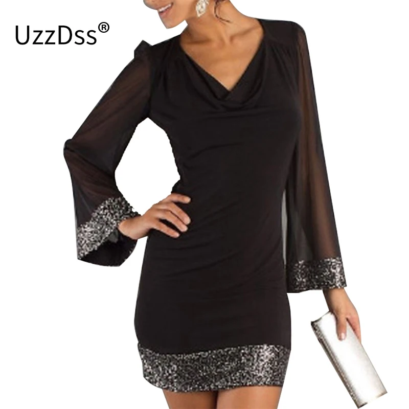 UZZDSS New Arrival Chiffon Straight Women Dress 2018 Elegant England Style Spring Good Quality Above-knee Length Sequin Dresses
UZZDSS New Arrival Chiffon Straight Women Dress 2018 Elegant England Style Spring Good Quality Above-knee Length Sequin Dresses